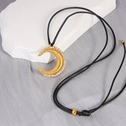 Czech Stone Moon Necklace