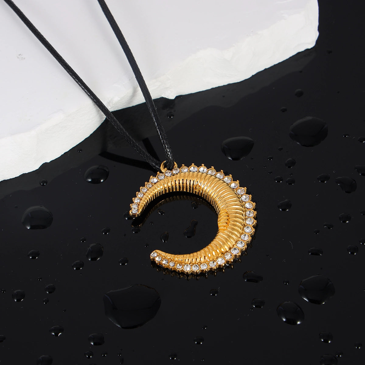 Czech Stone Moon Necklace