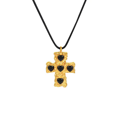 Love Zircon Cross Pendant Necklace