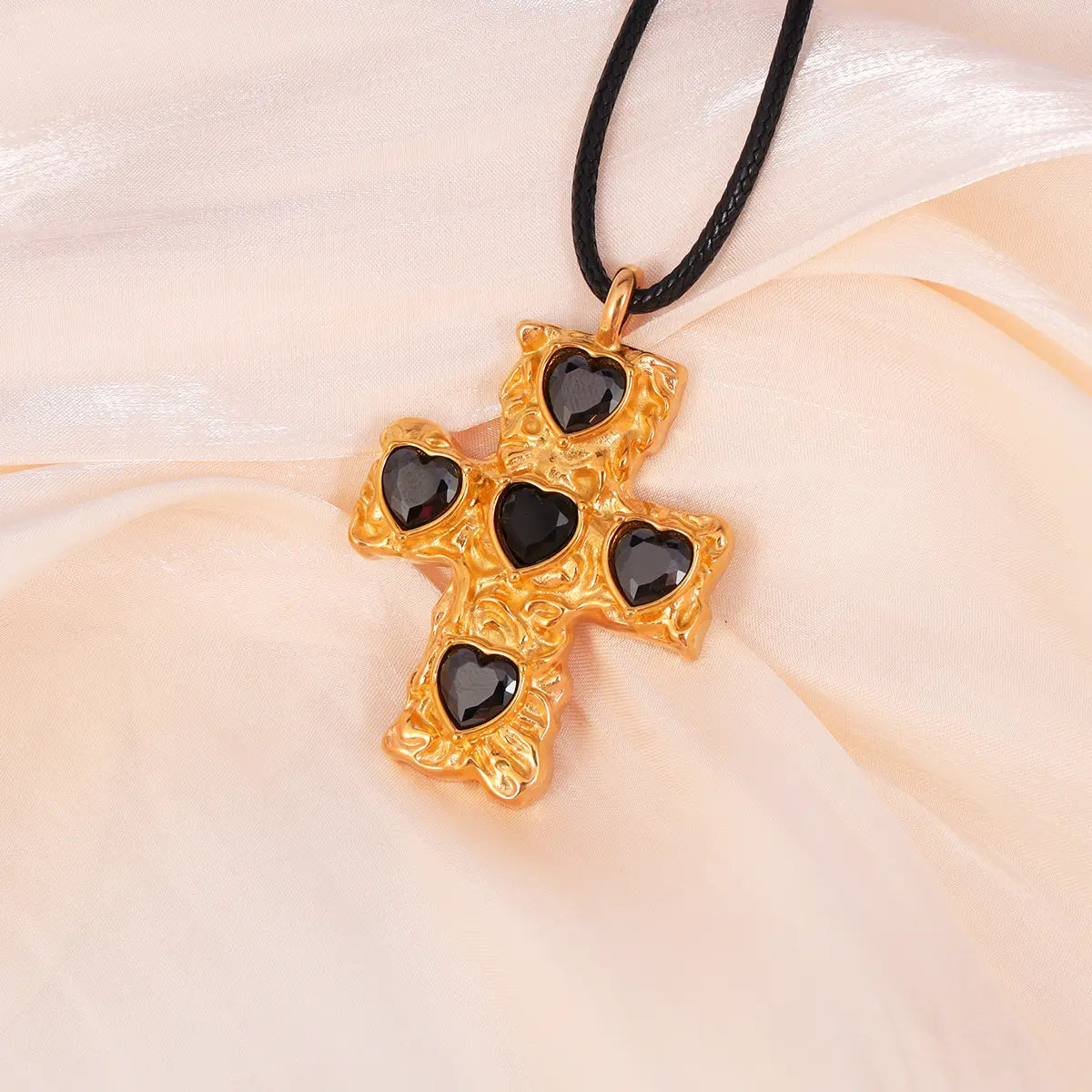 Love Zircon Cross Pendant Necklace