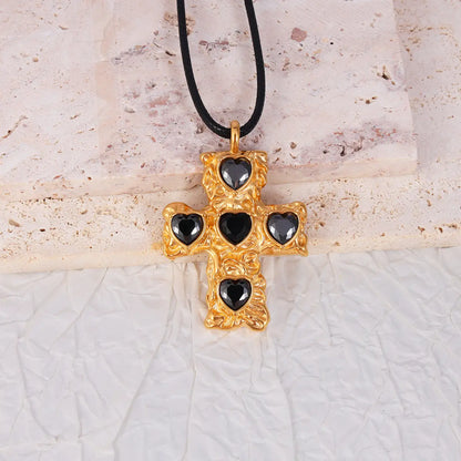 Love Zircon Cross Pendant Necklace