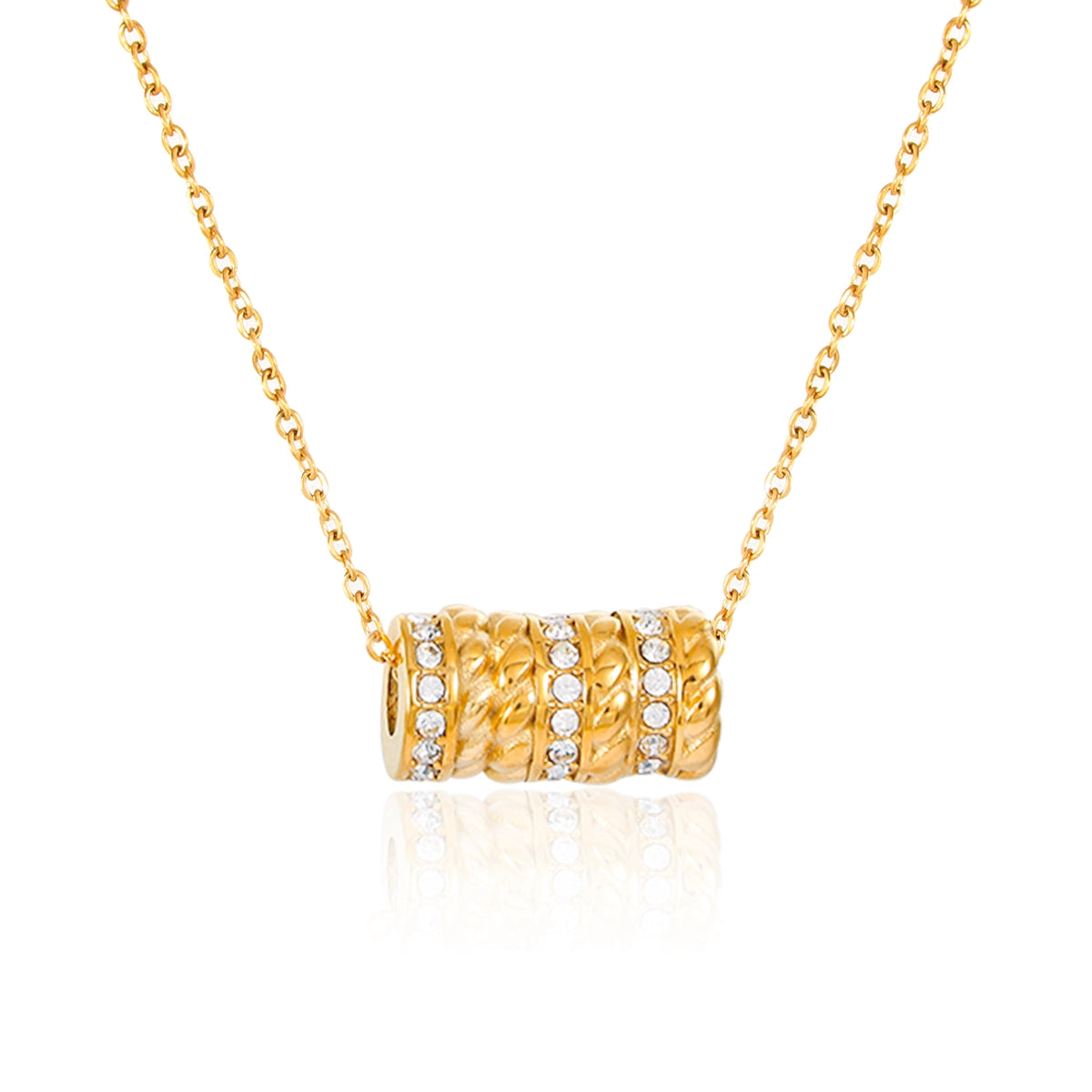 Zircon Triple Circle Pendant Necklace