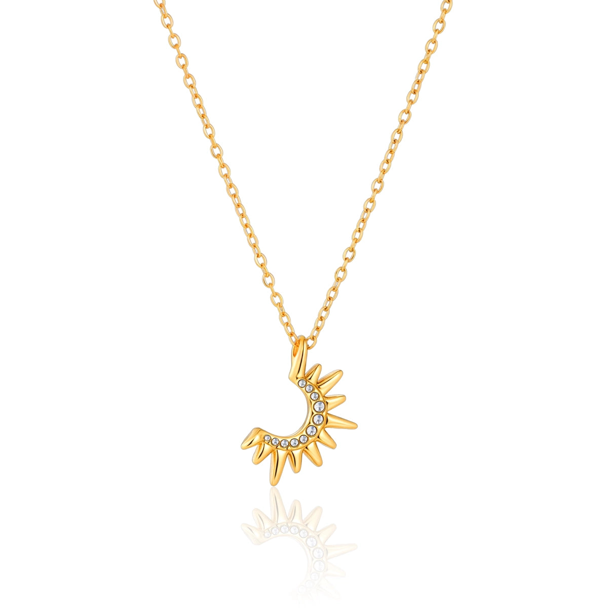 Open Sun Diamond Pendant Necklace