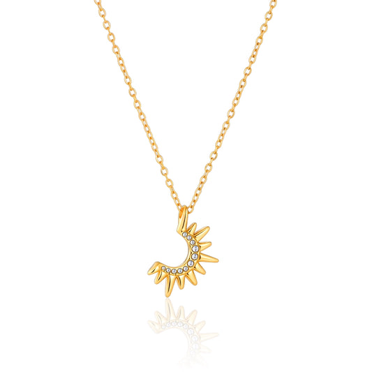 Open Sun Diamond Pendant Necklace