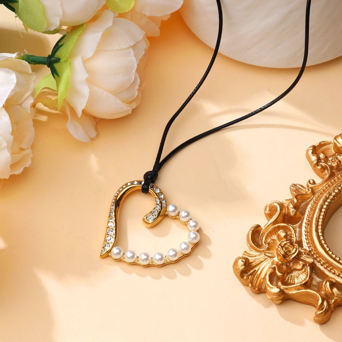 Heart Bead Pendant Necklace