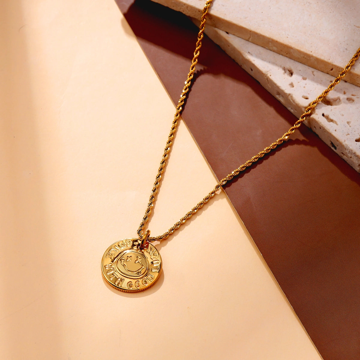 Smiling Good Luck Pendant Necklace