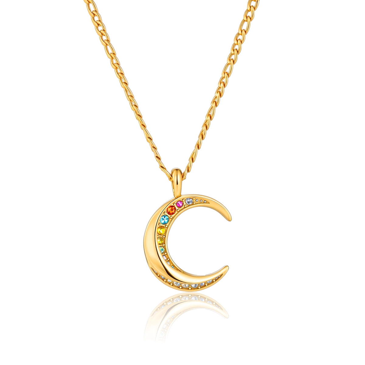 Gemstone Moon Necklace