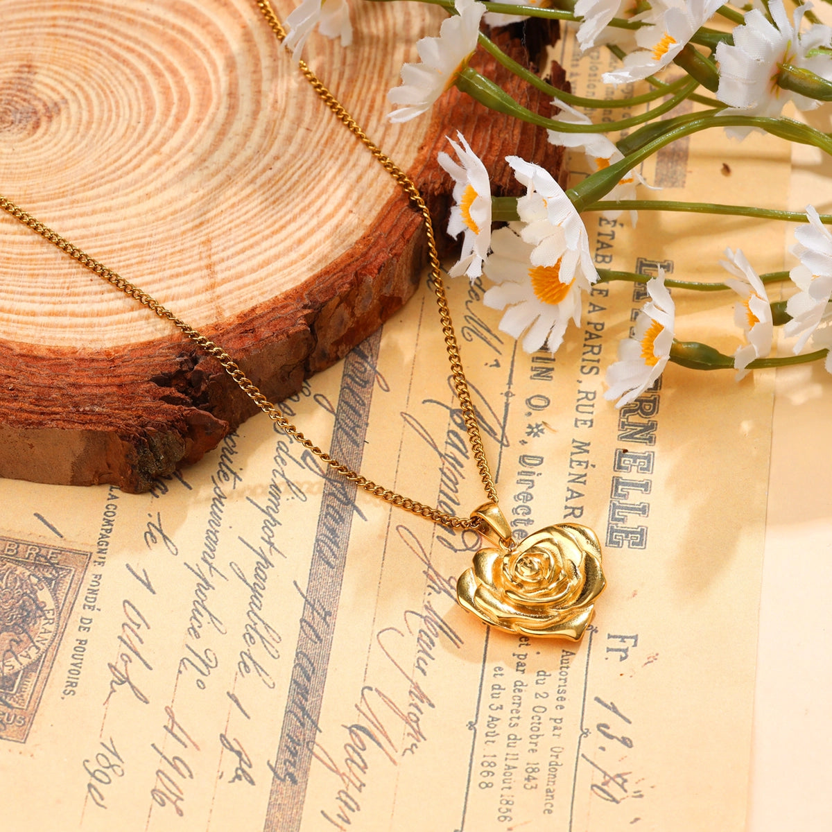 Rose Pendant Necklace