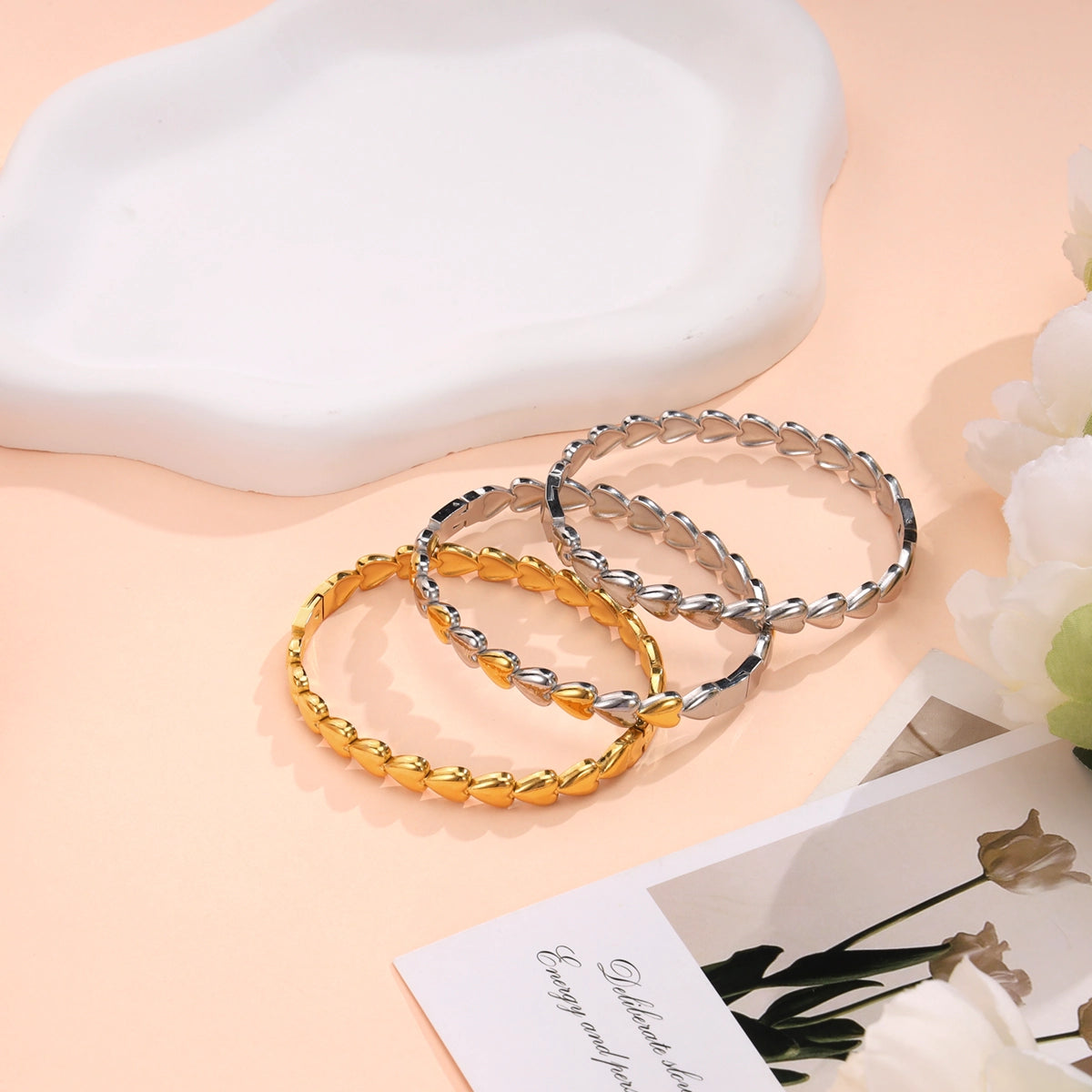 Heart Shaped Bracelet Bangle