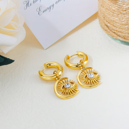 Evil Eye Earrings Gold Hoop Earrings