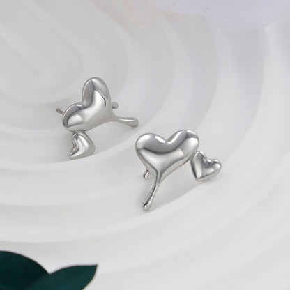 Heart Gold Stud Earrings