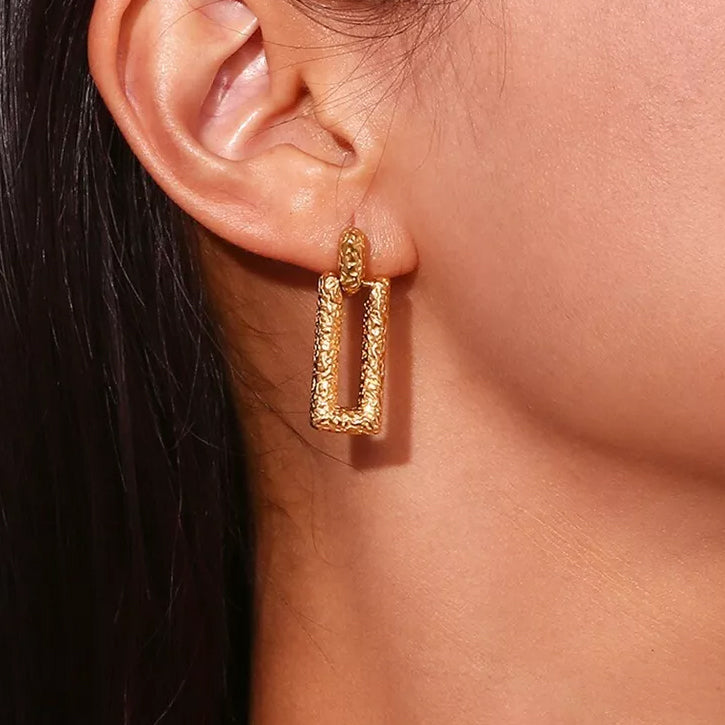 Texture Rectangle Earrings