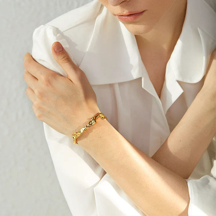 Textured Gold Cuff Bracelet