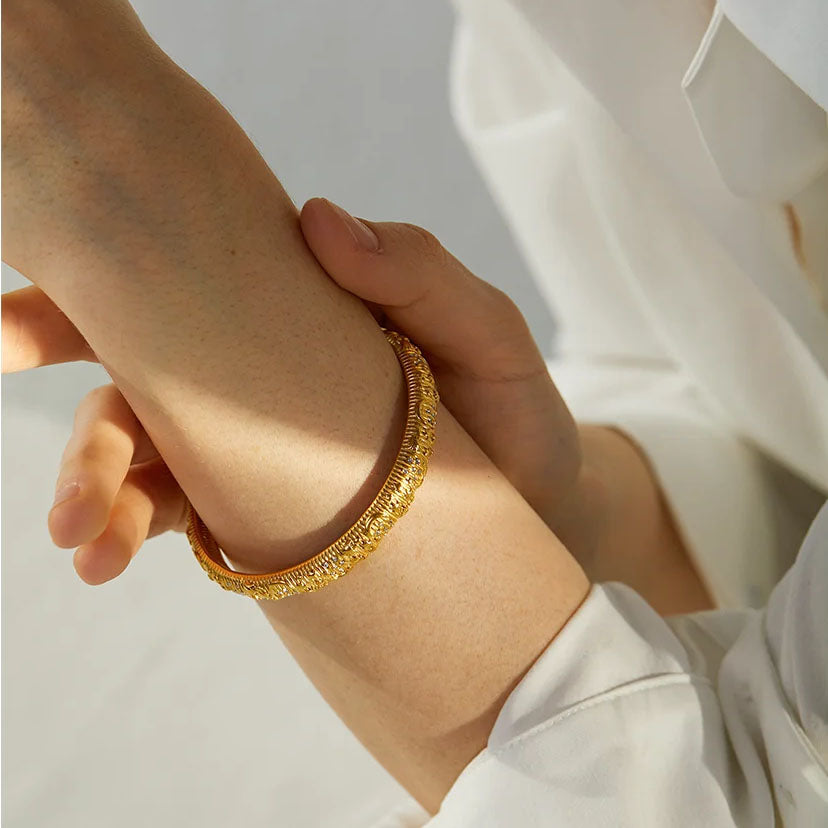 Stars & Moon Gold Cuff Bracelet