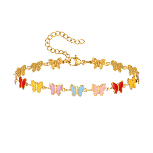 Enamel Butterfly Colored Bracelet