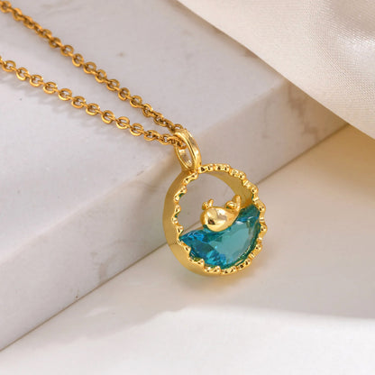 Blue Ocean Whale Pendant Necklace