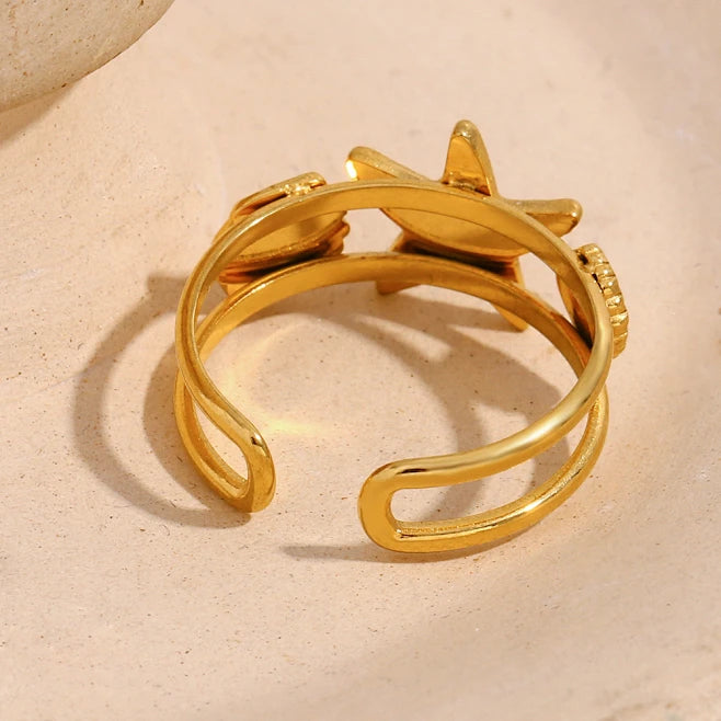 Starfish Shell Open Ring