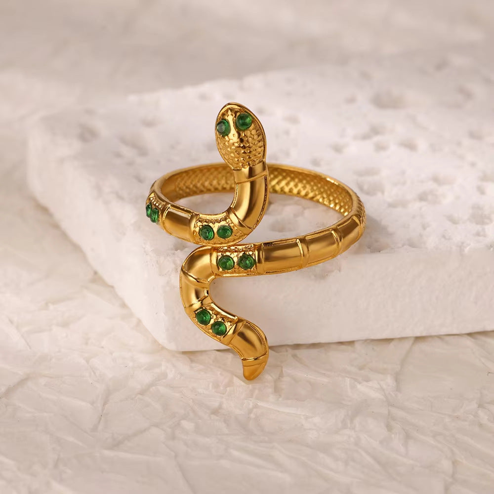 Zircon Loop Snake Ring