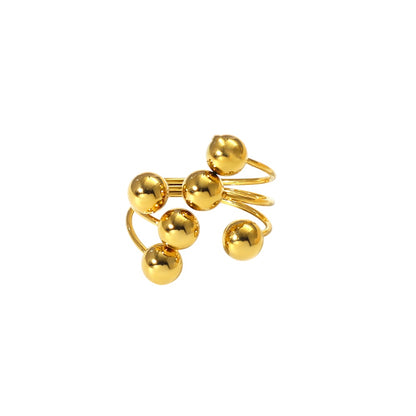 Beaded Multi-layered Asymmetric Open Ring