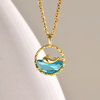 Blue Ocean Whale Pendant Necklace