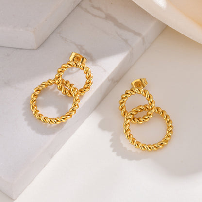 Twisted Double Hoop Earrings