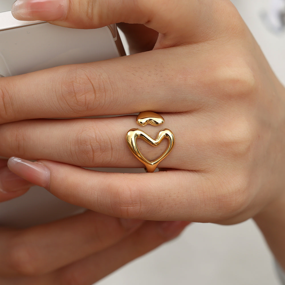 Heart Shaped Open Ring