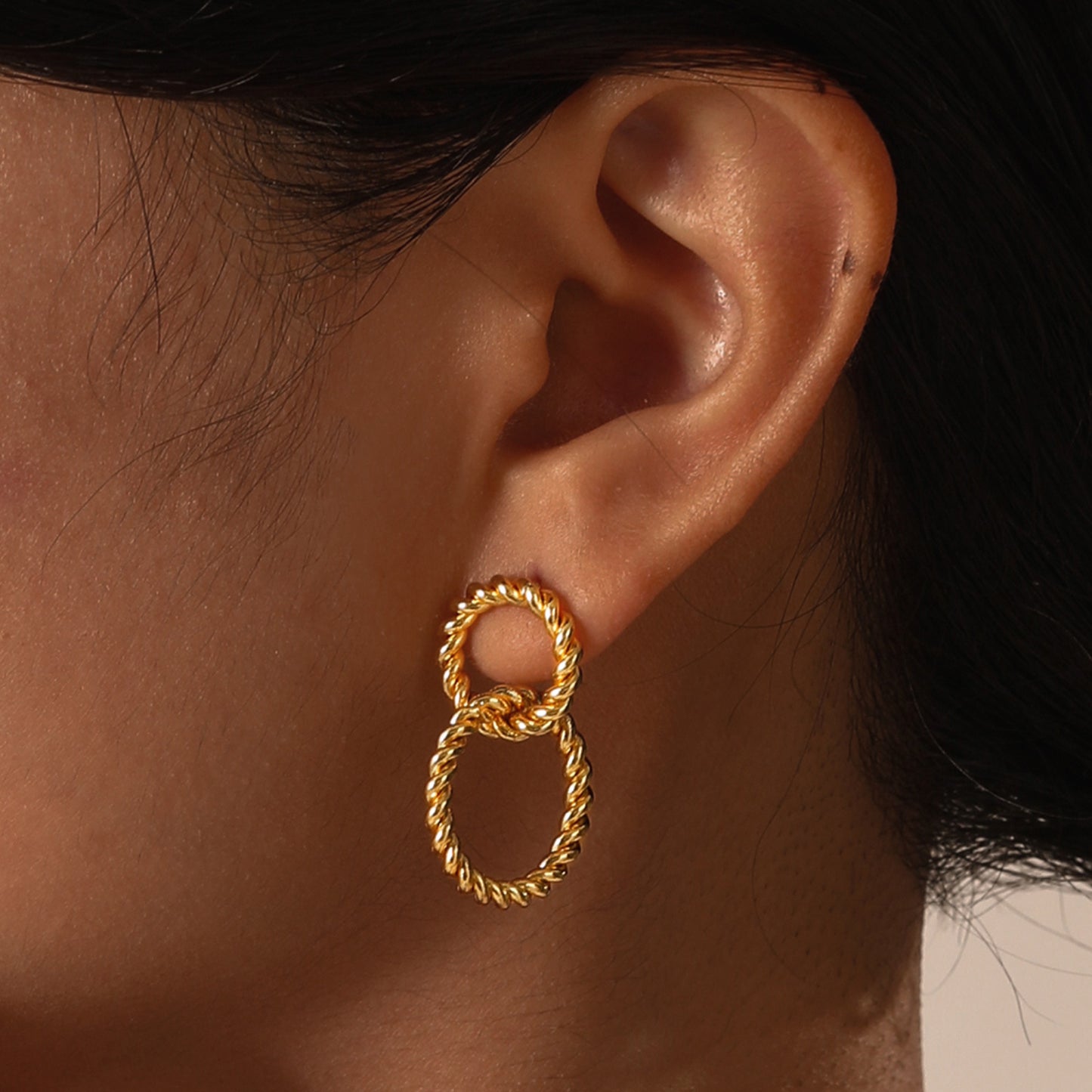 Twisted Double Hoop Earrings