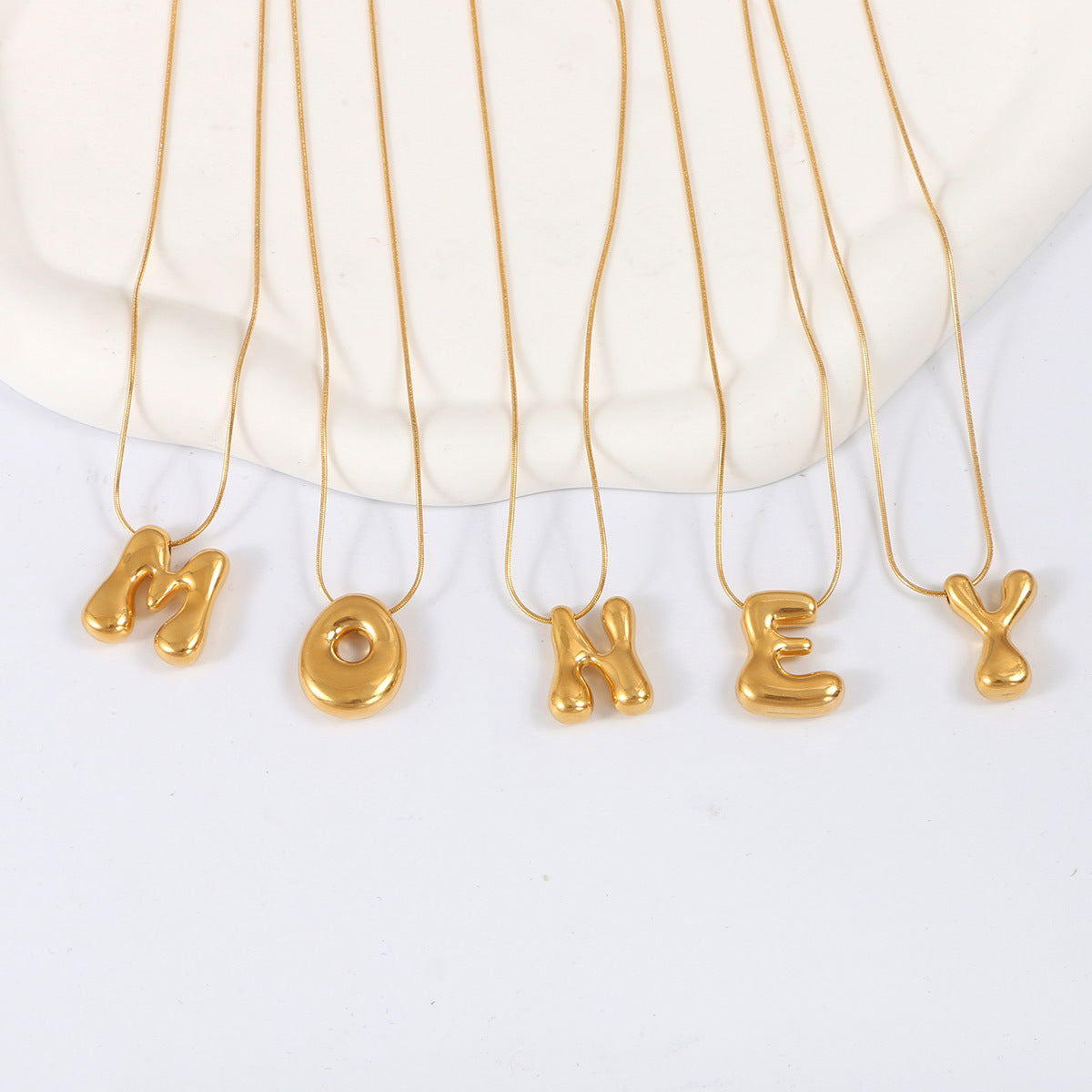 Creative Balloon Bubble Letter Pendant Necklace