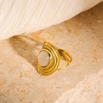 Round Cat's Eye Adjustable Ring