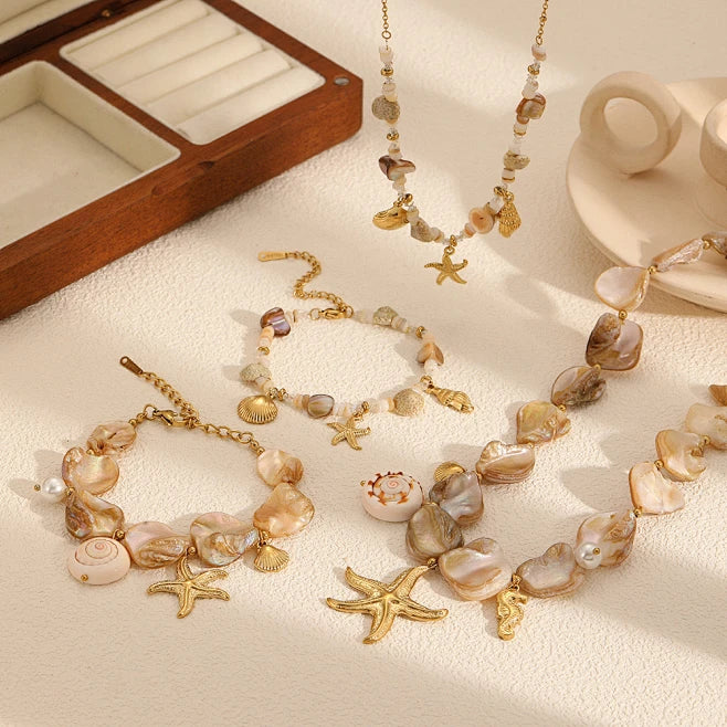 Bohemian Baroque Shell Charm Bracelet