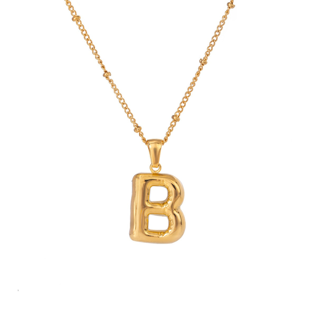 Balloon Bubble Letter Pendant Necklace