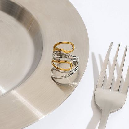 Gold and Silver Open Ring