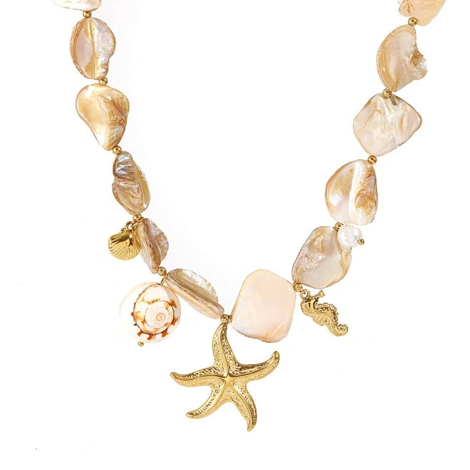 Bohemian Baroque Starfish Pendant Necklace