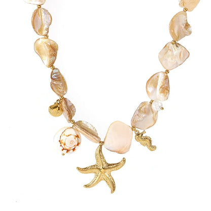 Bohemian Baroque Starfish Pendant Necklace