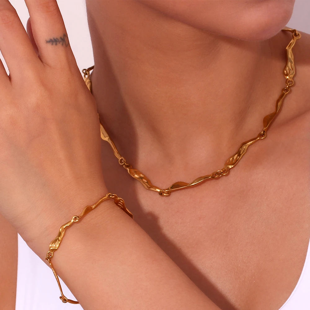 Irregular Liquid Lava Shape Chain Bracelet