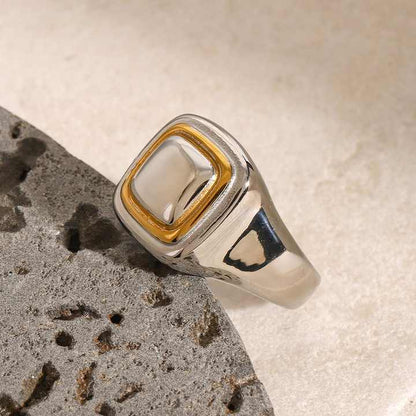 Retro Texture Color Blocked Ring
