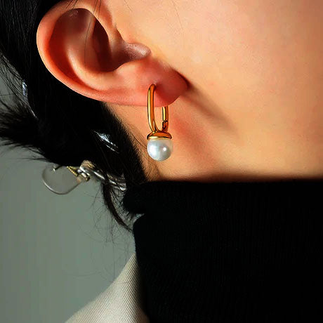 Pearl Hoop Earrings